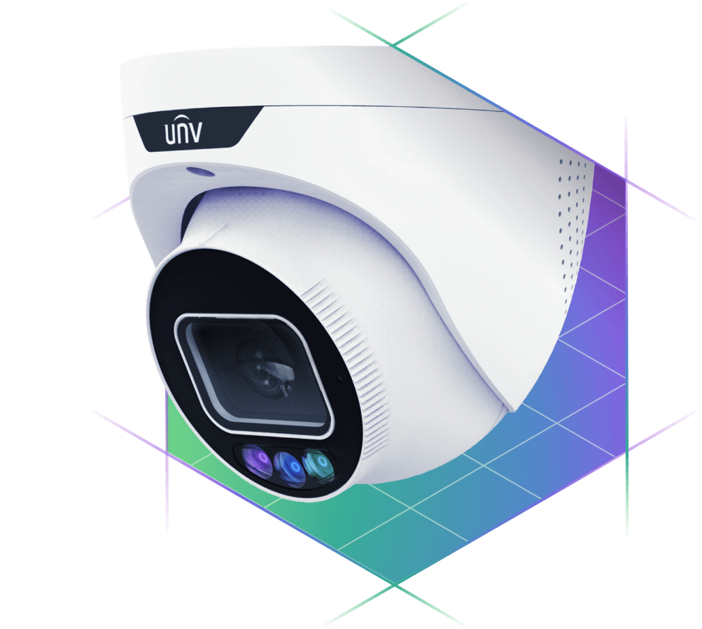 Cámara de seguridad tipo domo con lente profesional, ideal para sistemas de videovigilancia y control de espacios en negocios o viviendas.